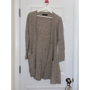 Peruvian Connection Cardigan Sweater Beige Tan Duster Small Royal Alpaca Wool